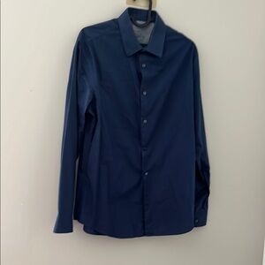 Calvin Klein Blue Dress Shirt Elegant Design